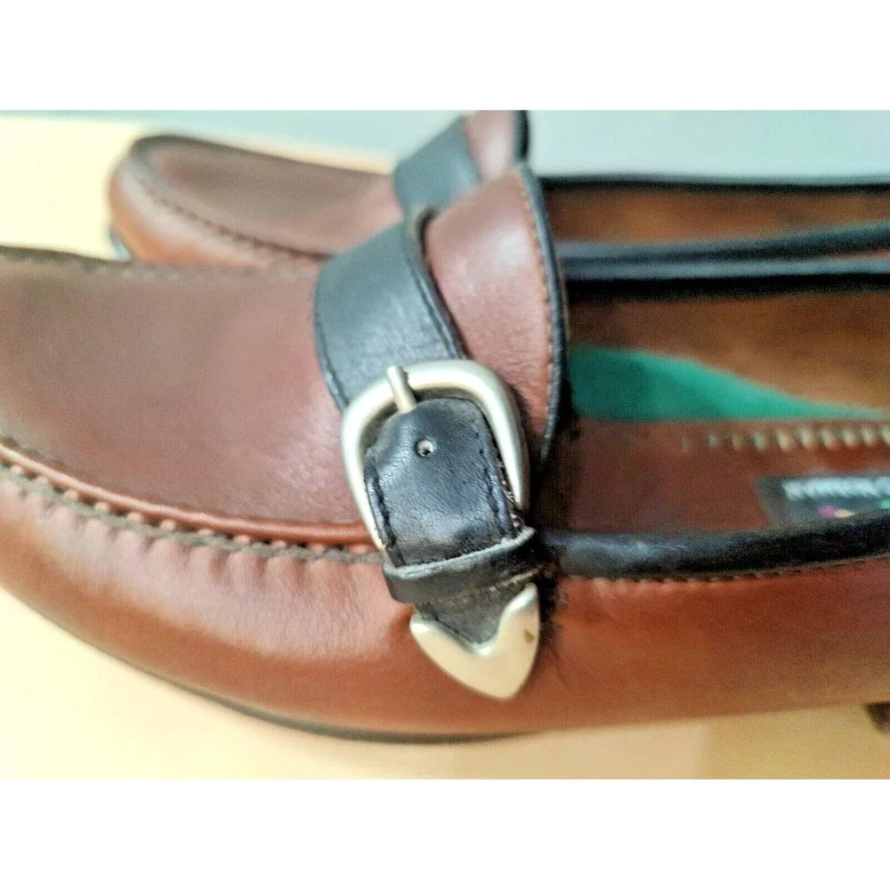 Greg Norman Made in Indonesia Mens Brown Leather Oxford Loafers Shoes Size 9.5 M